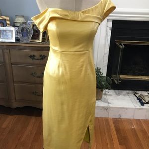*SOLD* NBD Off Shoulder Yellow Dress